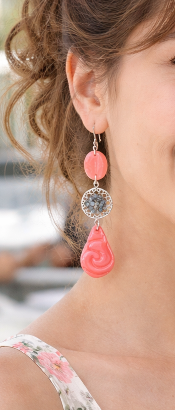 Pendientes de plata con filigrana y brillantes muy elegantes