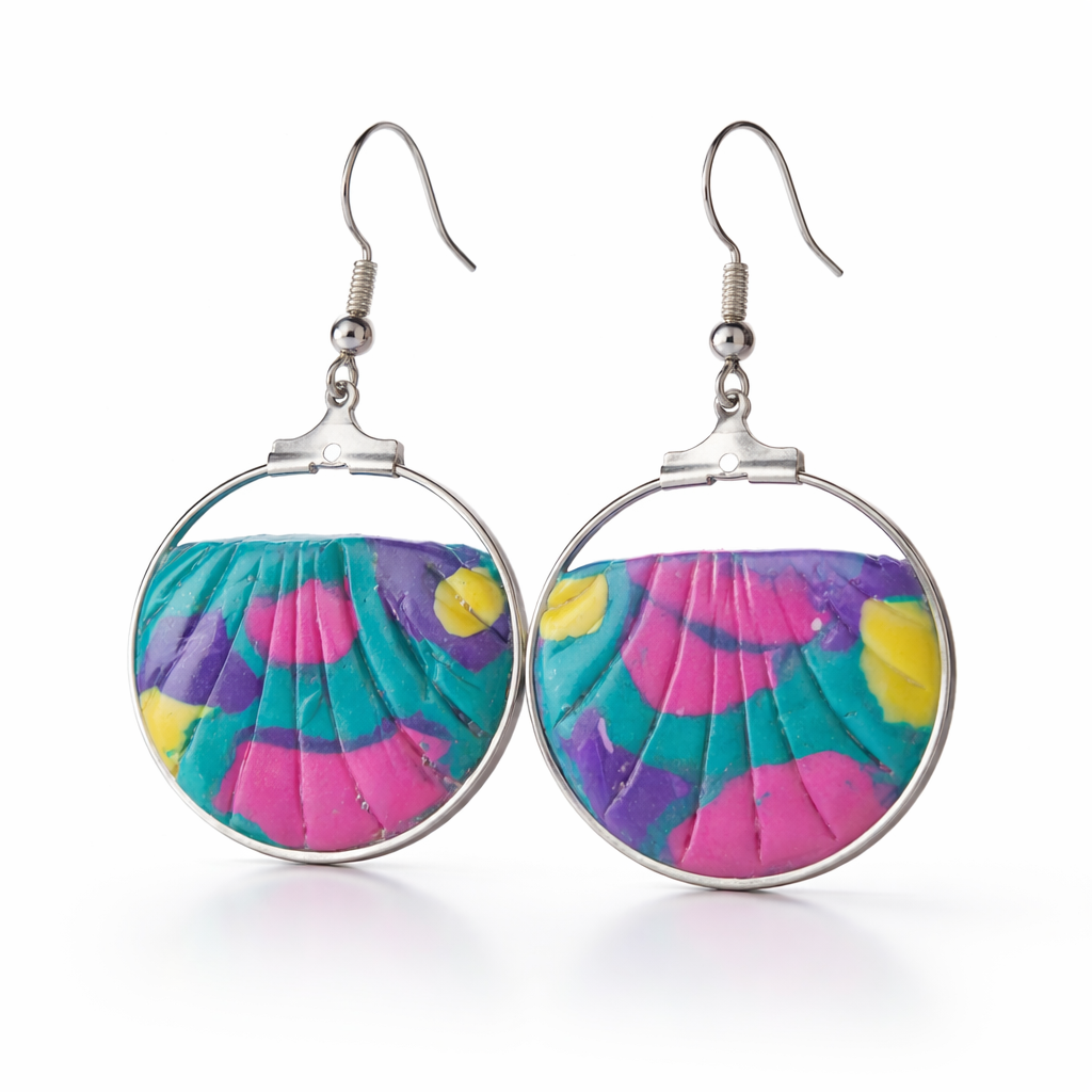 Pendientes de plata de llamativos colores