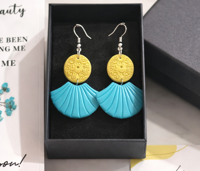 Beautiful sterling silver earrings with relief