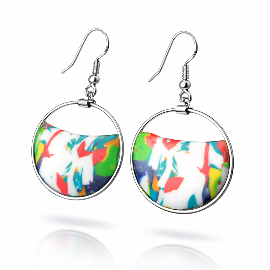 Very cheerful design silver earrings
