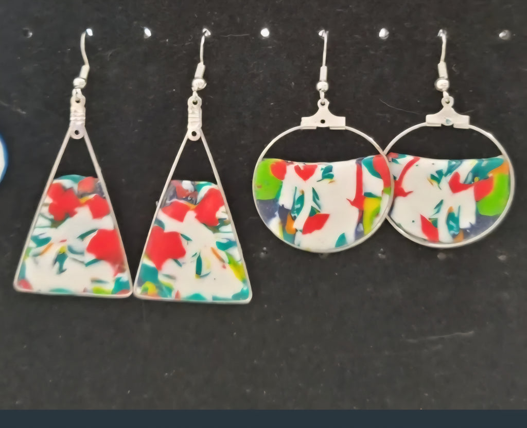 Very cheerful design silver earrings