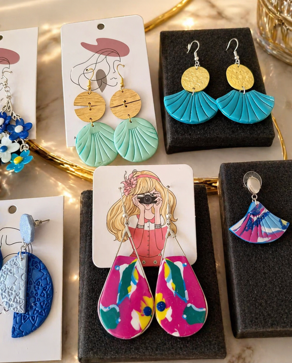 Pendientes de plata diseño floral