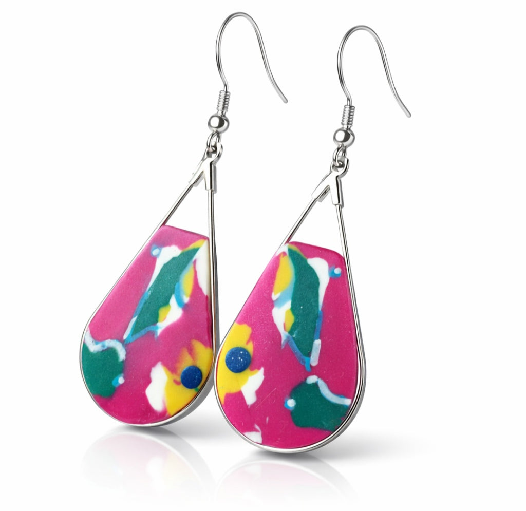 Pendientes de plata diseño floral