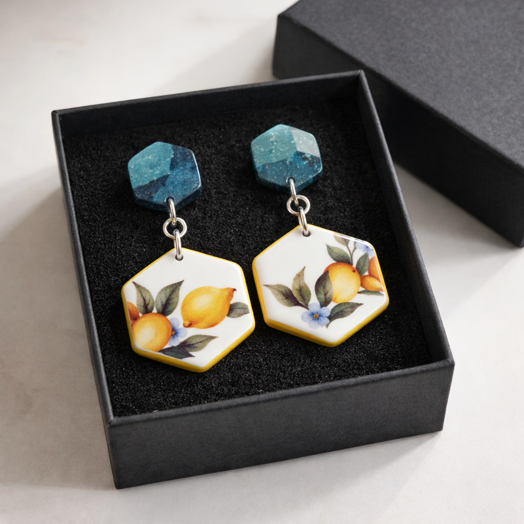 Originales Pendientes con diseño frutal