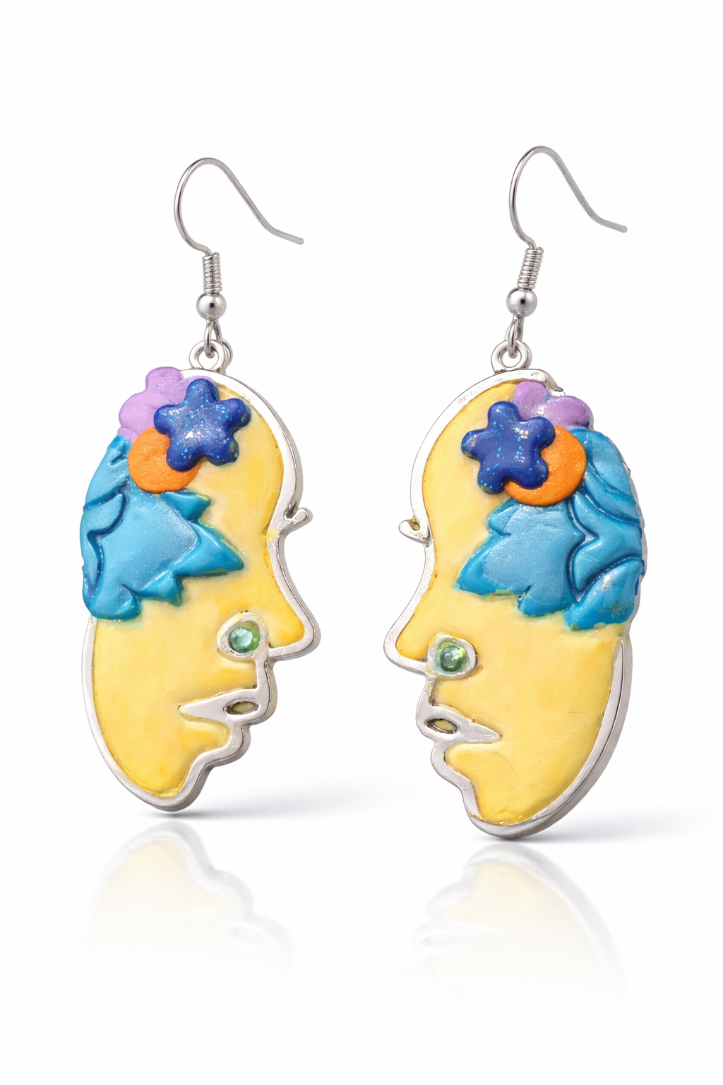 Pendientes de plata de diseño abstracto