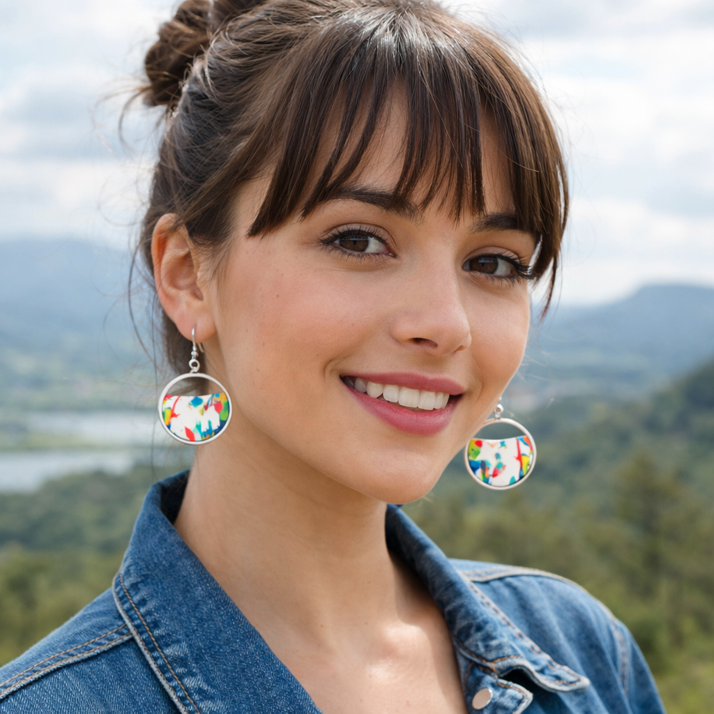 Very cheerful design silver earrings