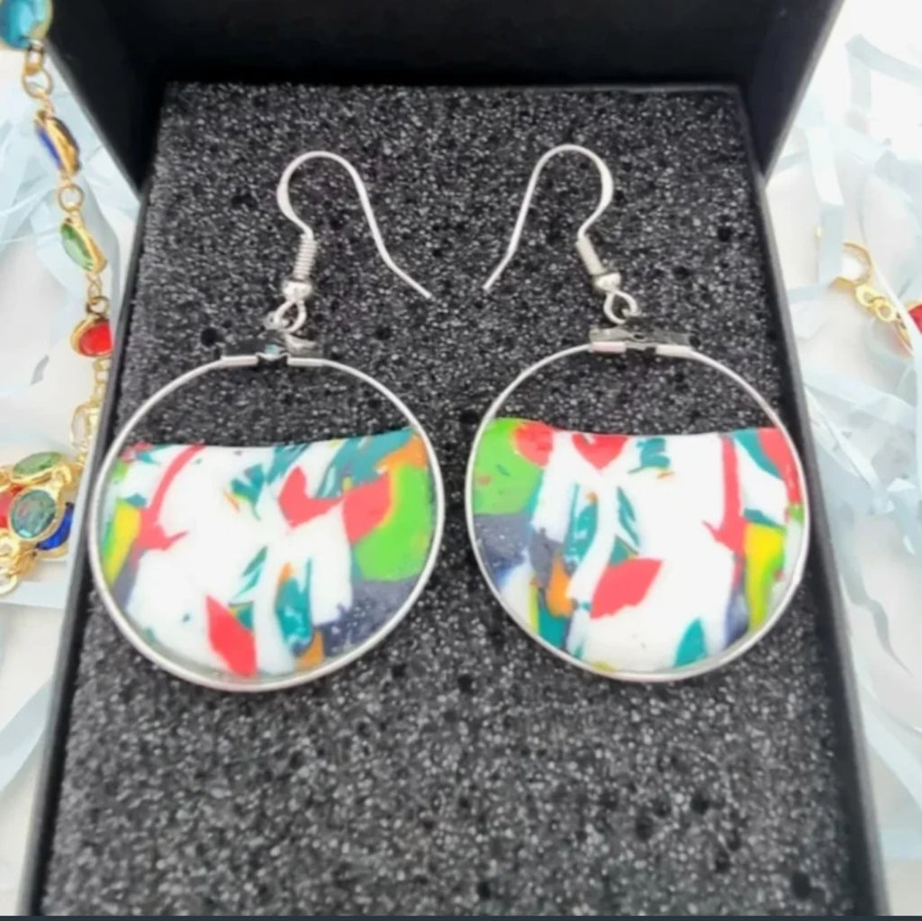 Very cheerful design silver earrings