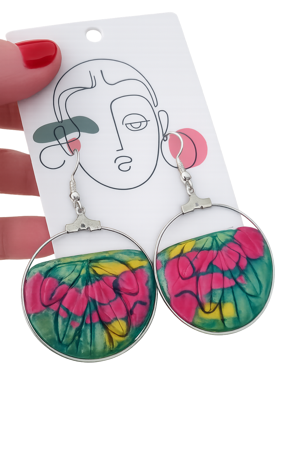Sterling silver earrings with a very spring-like relief