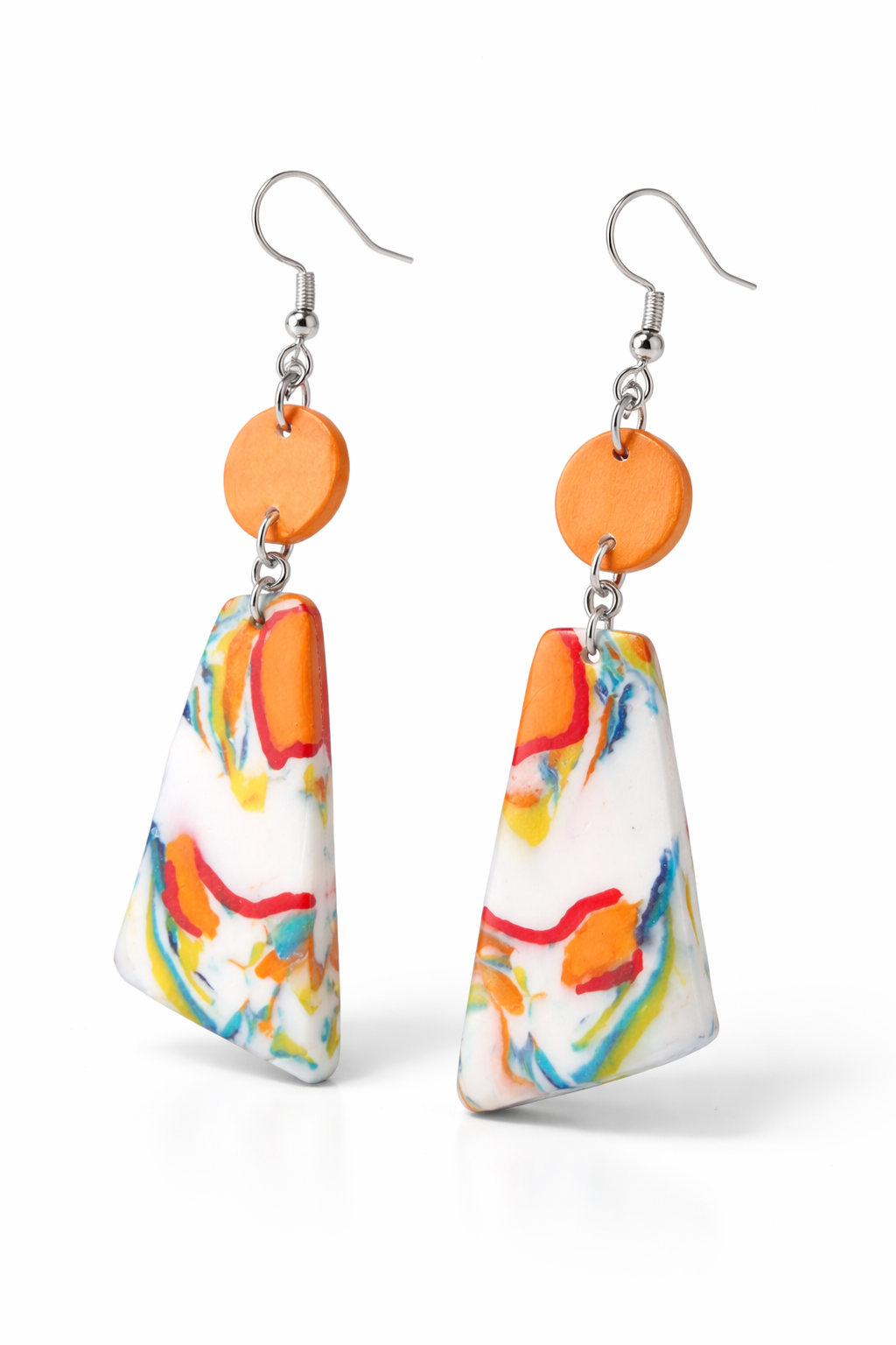 Silver earrings in cheerful colors