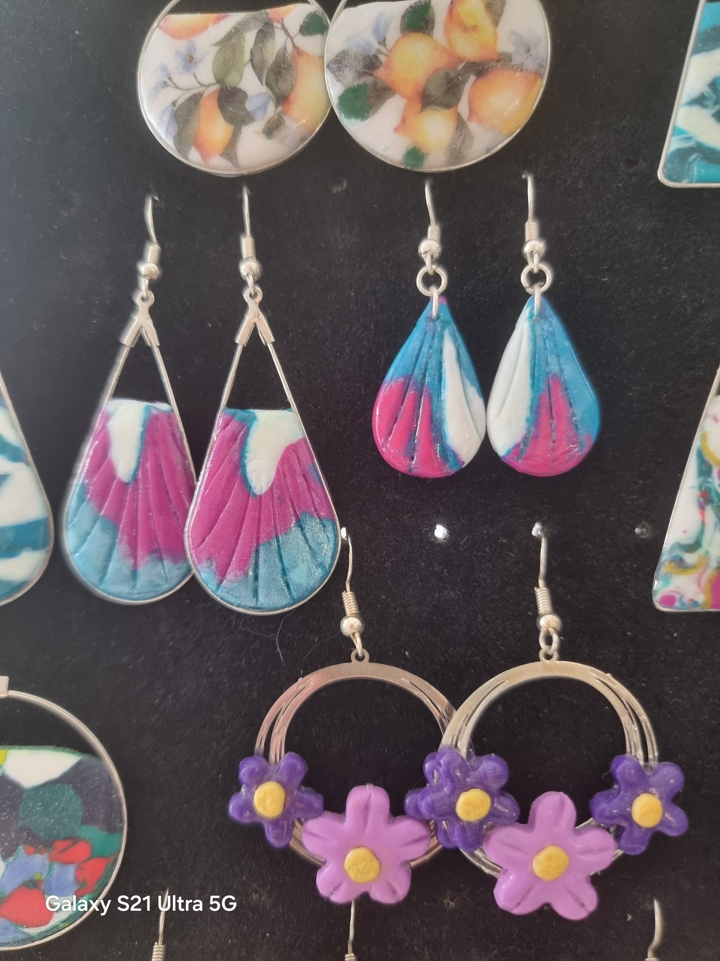 Pendientes de plata diseño forma de gota