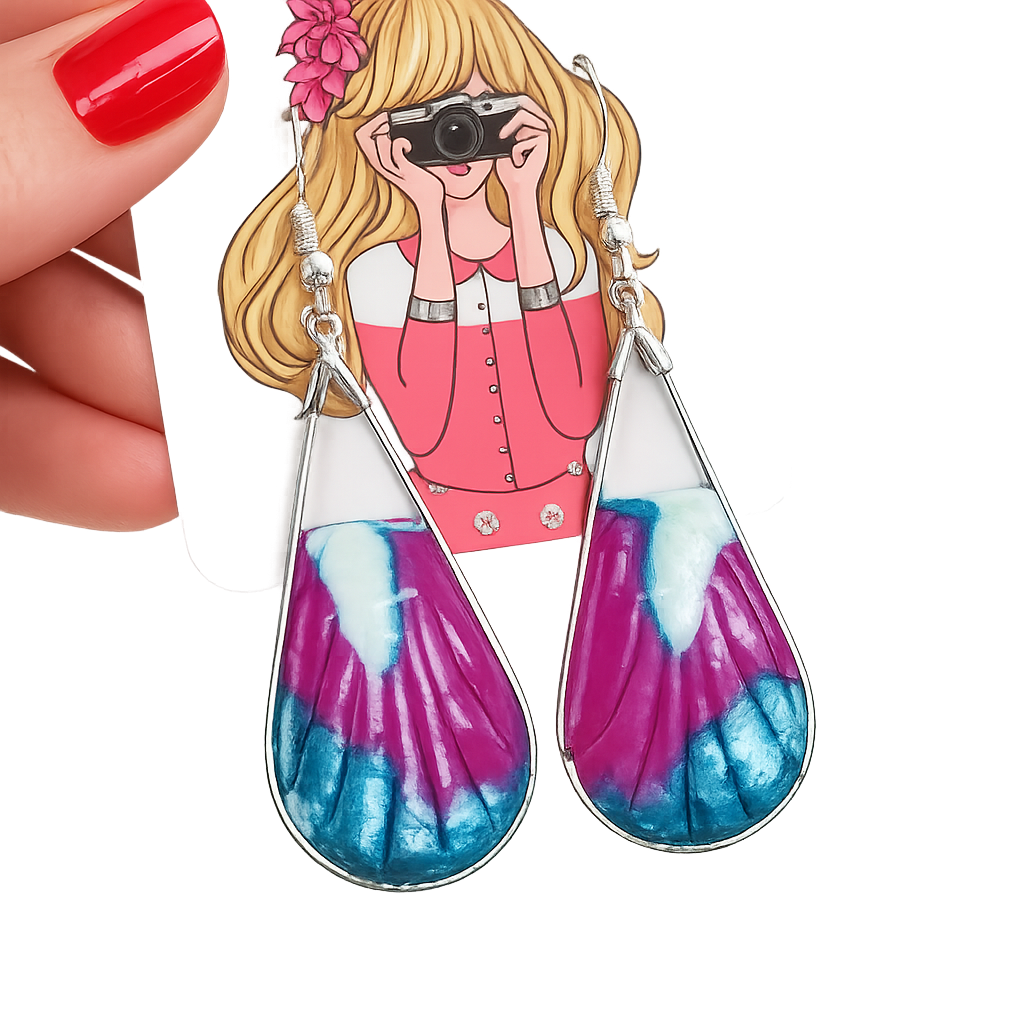 Pendientes de plata de colores vibrantes