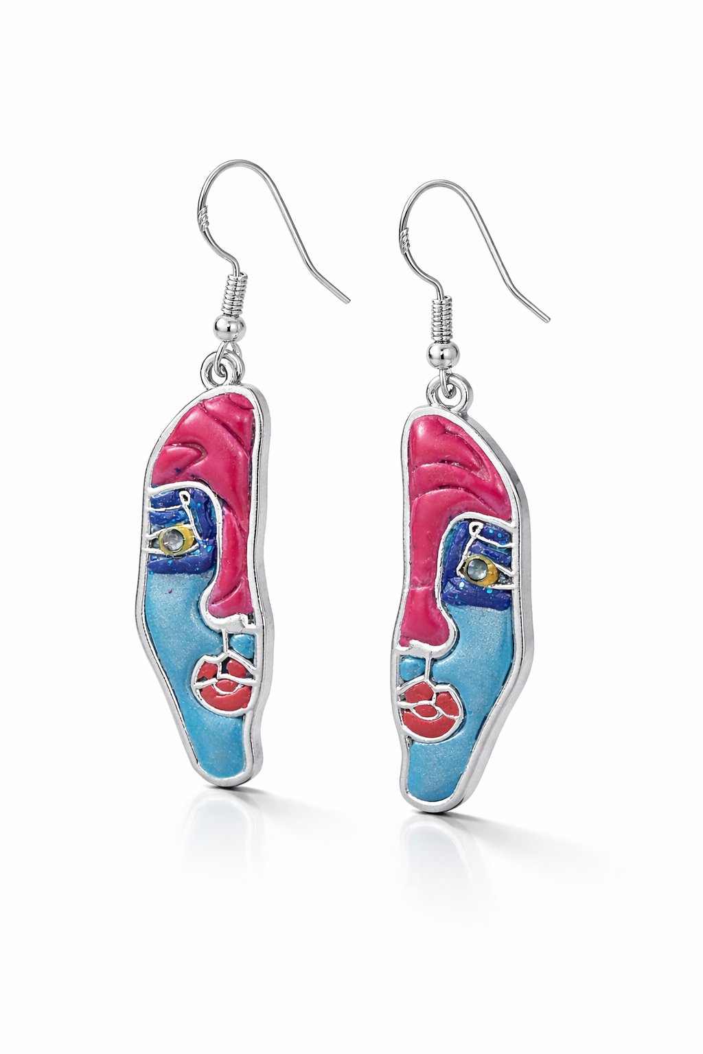 Pendientes de plata abstractos y sofisticados