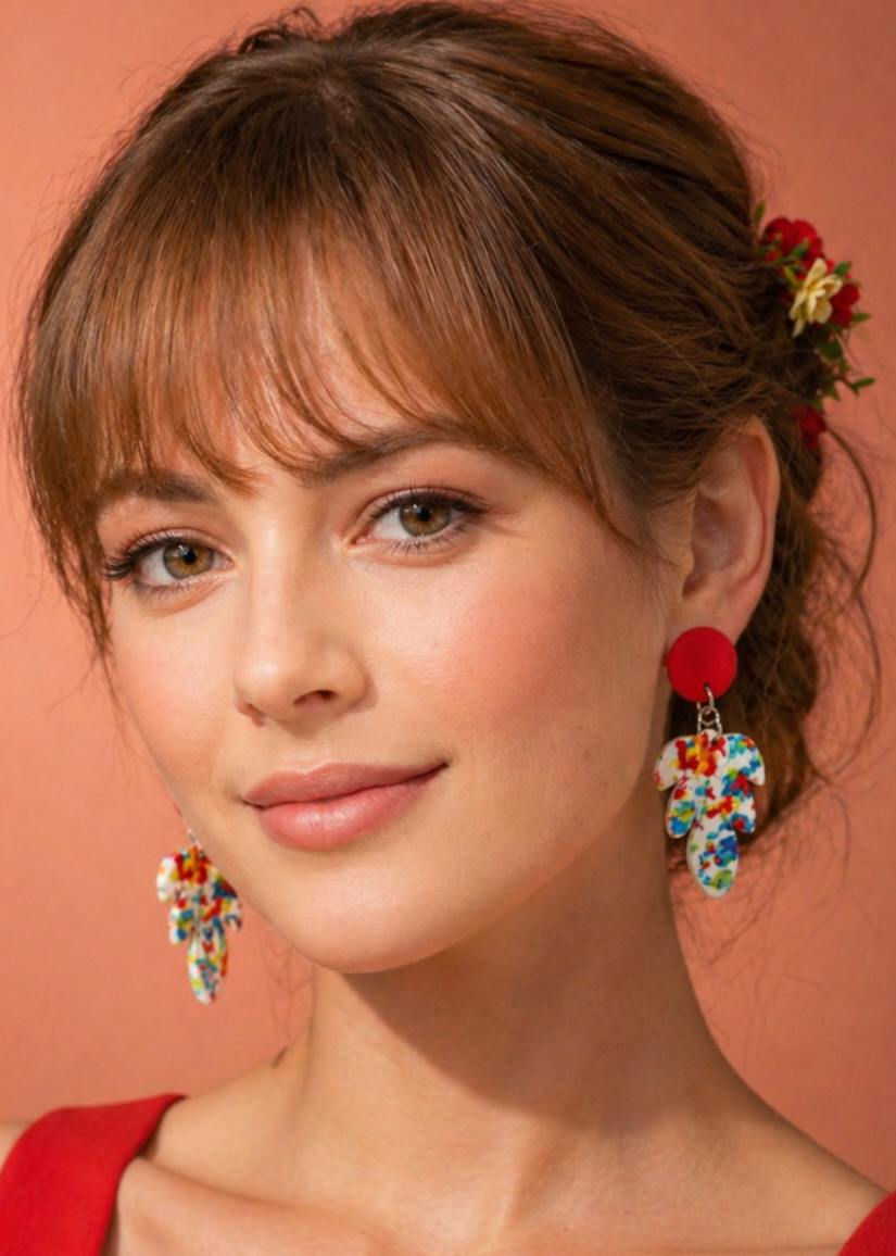 Pendientes forma de flor muy vistosos