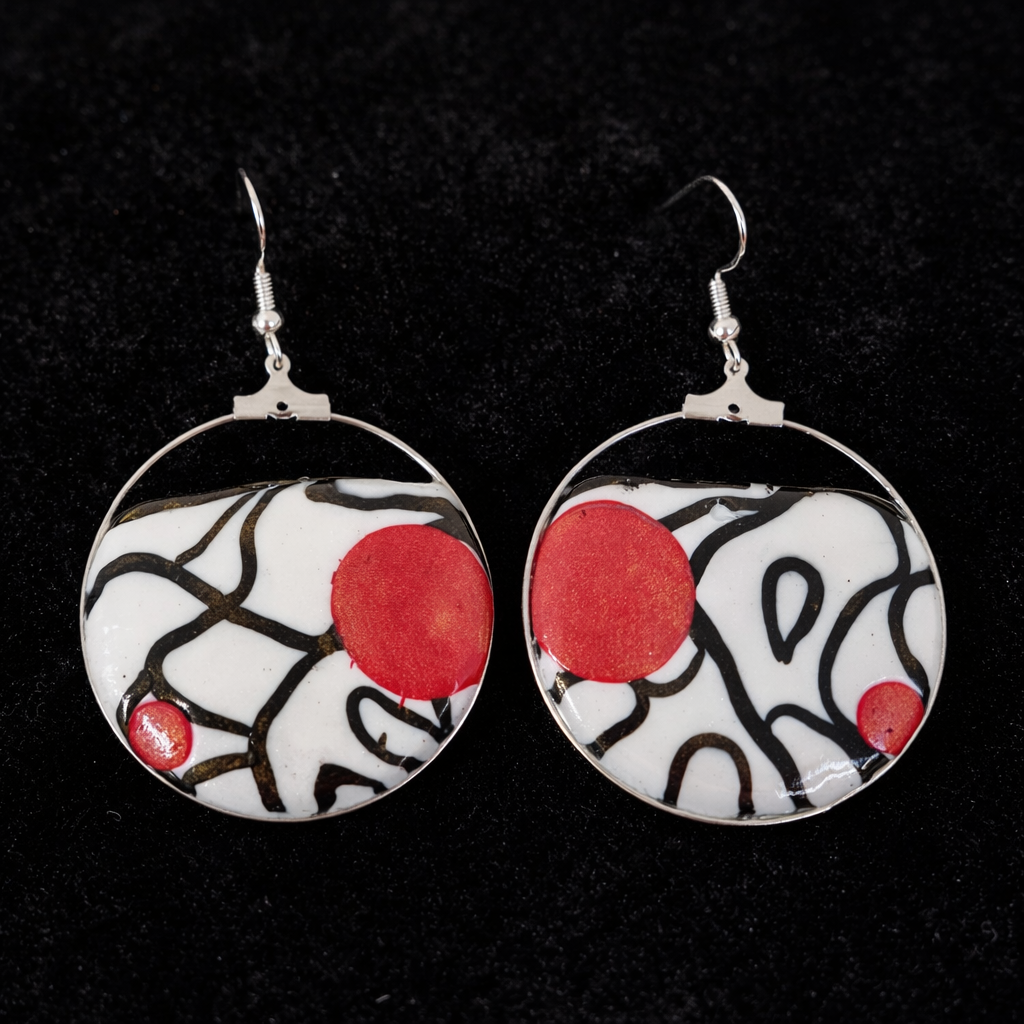 Pendientes de plata, estilo contemporáneo