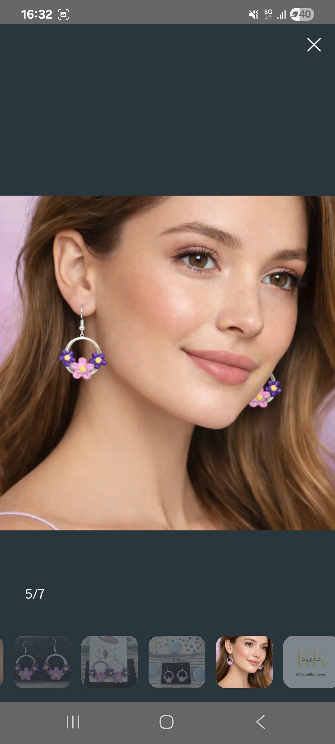 Bonitos Pendientes de plata estilo floral