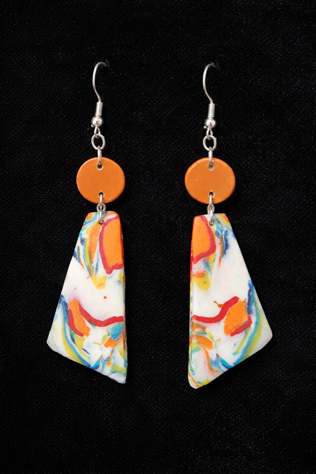 Silver earrings in cheerful colors