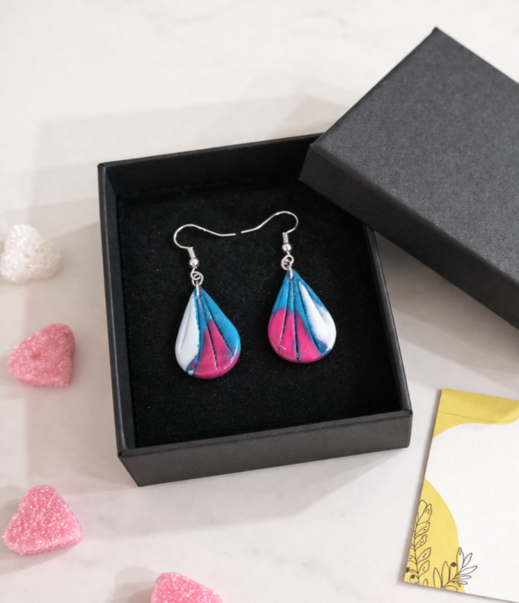 Pendientes de plata diseño forma de gota