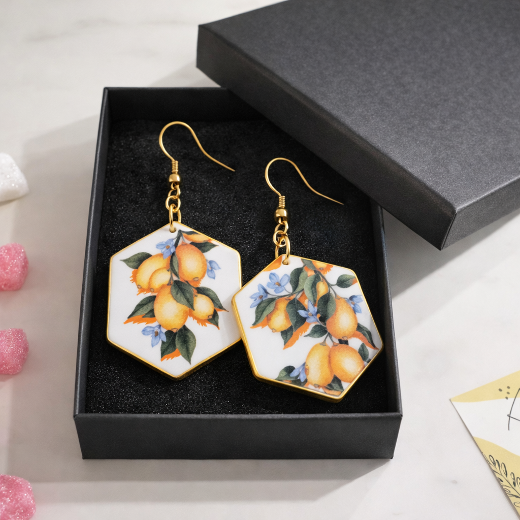 Llamativos Pendientes de precioso estampado