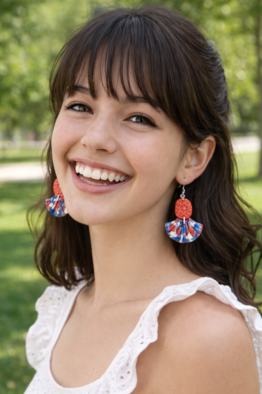 Pendientes de plata en tono coral