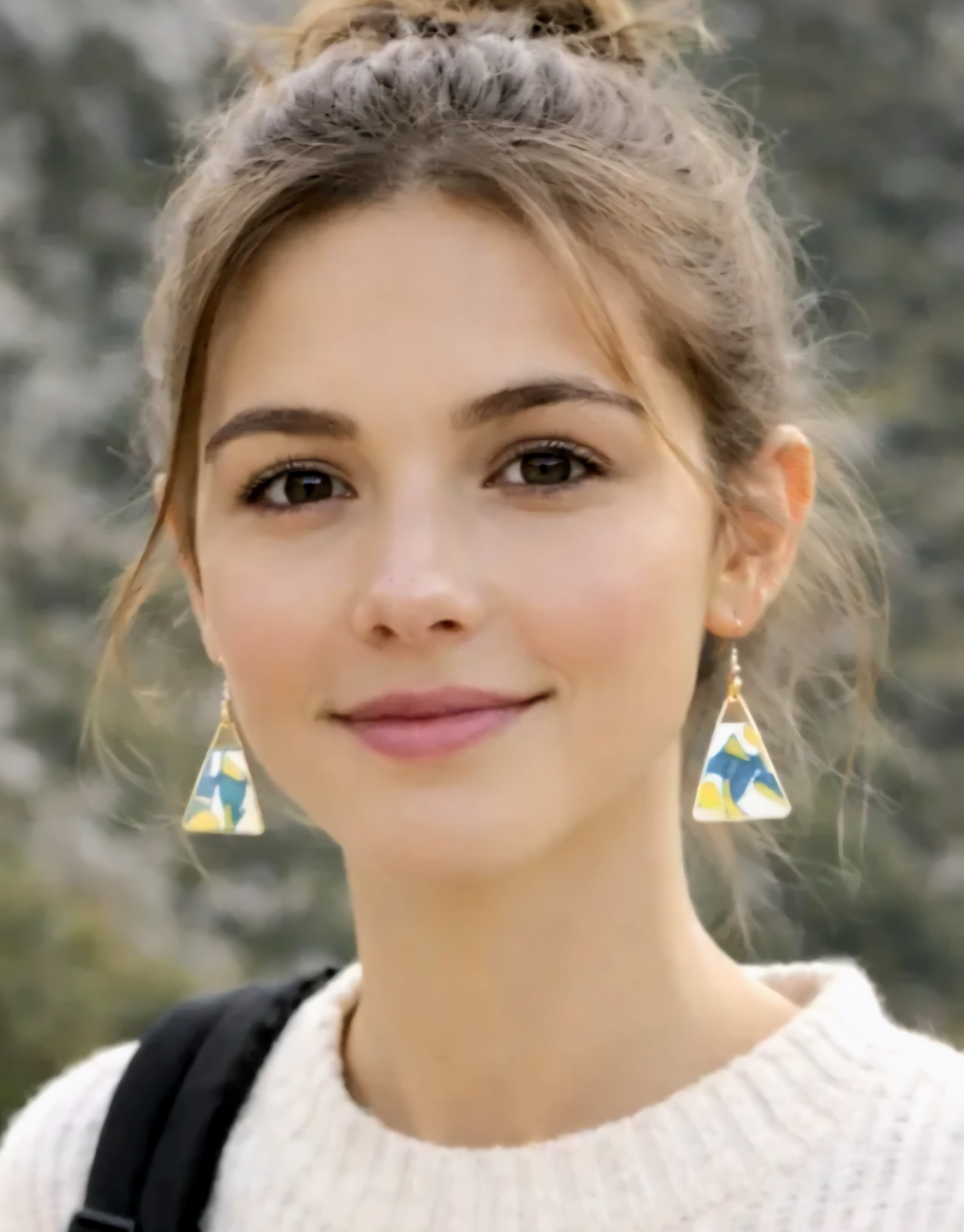 Gold earrings with a very luminous design