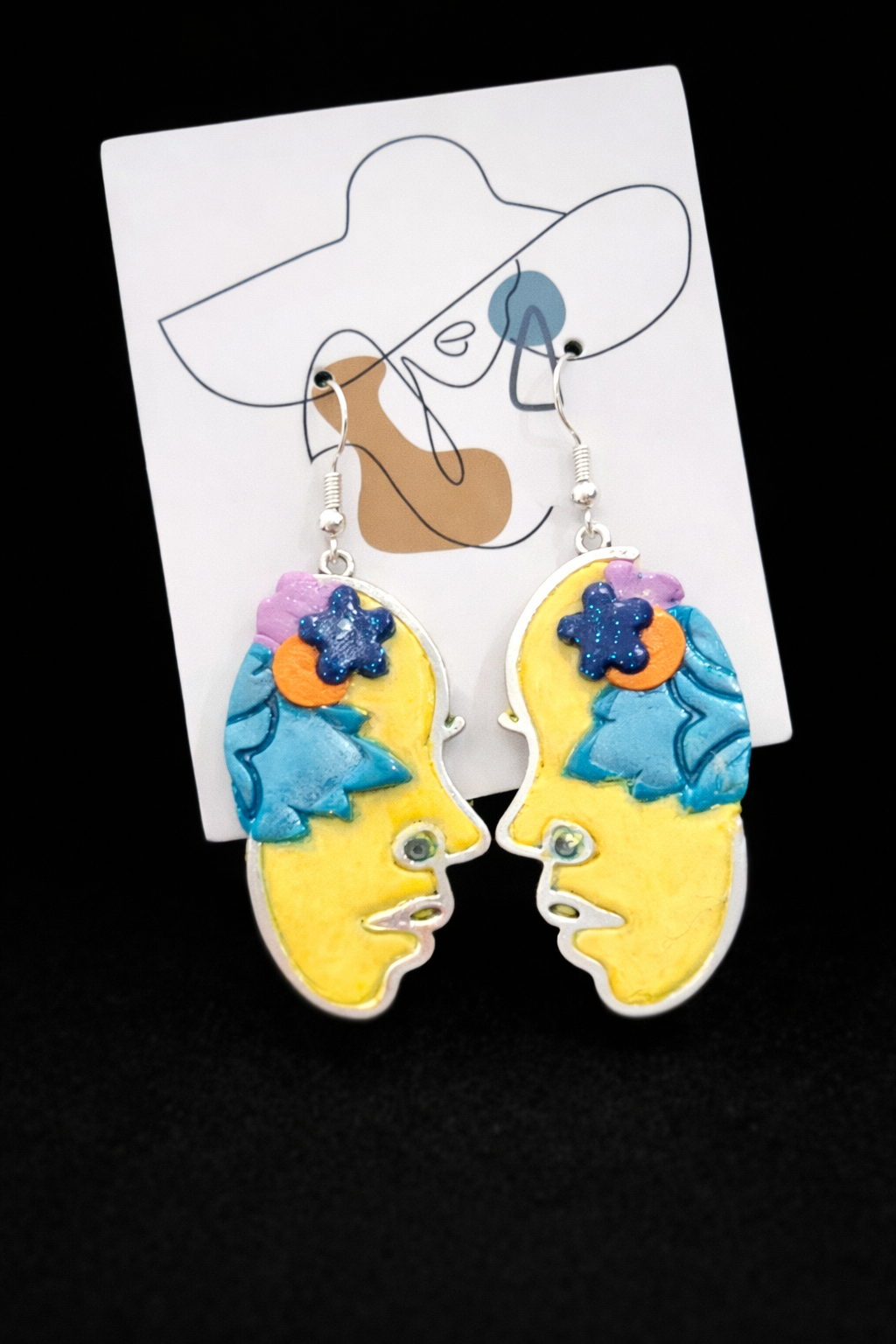 Abstract design silver earrings