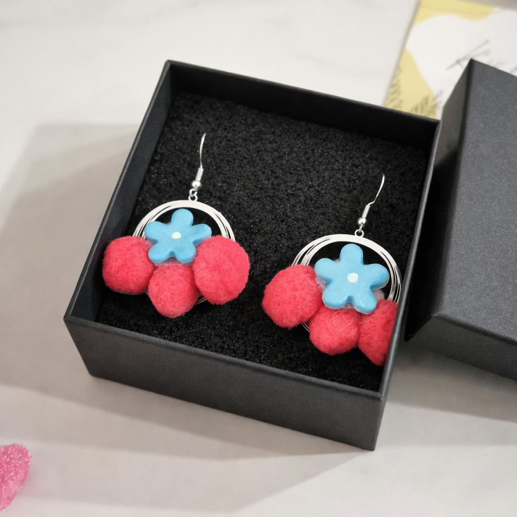 Pendientes de plata con colores muy llamativos