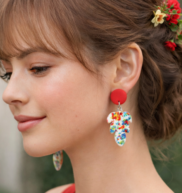 Pendientes forma de flor muy vistosos