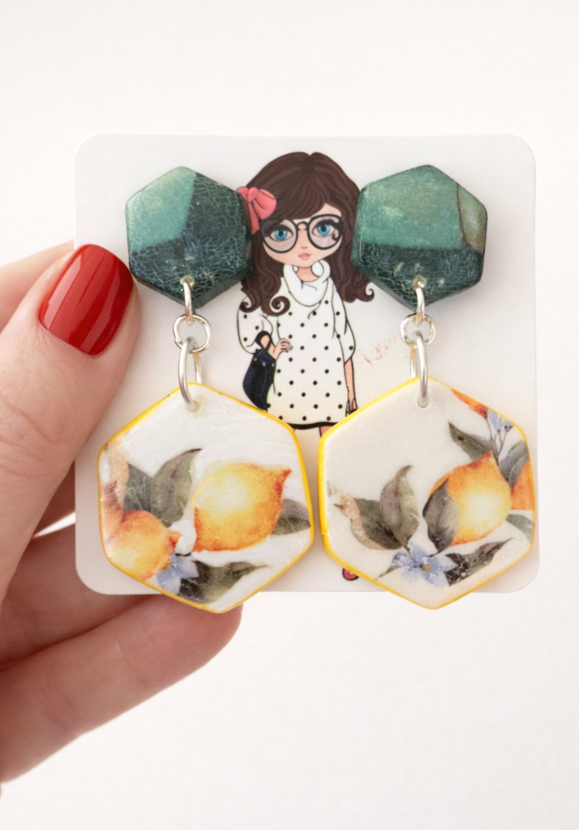 Originales Pendientes con diseño frutal