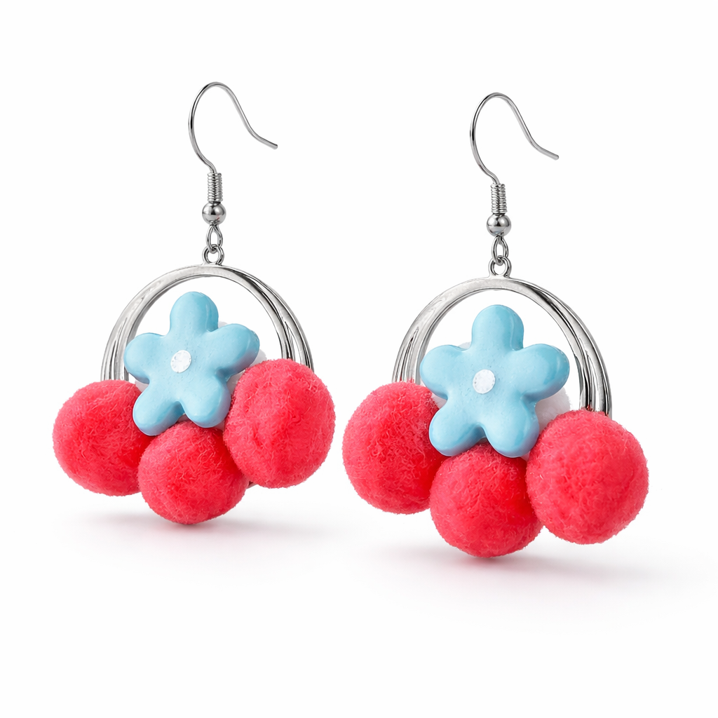 Pendientes de plata con colores muy llamativos