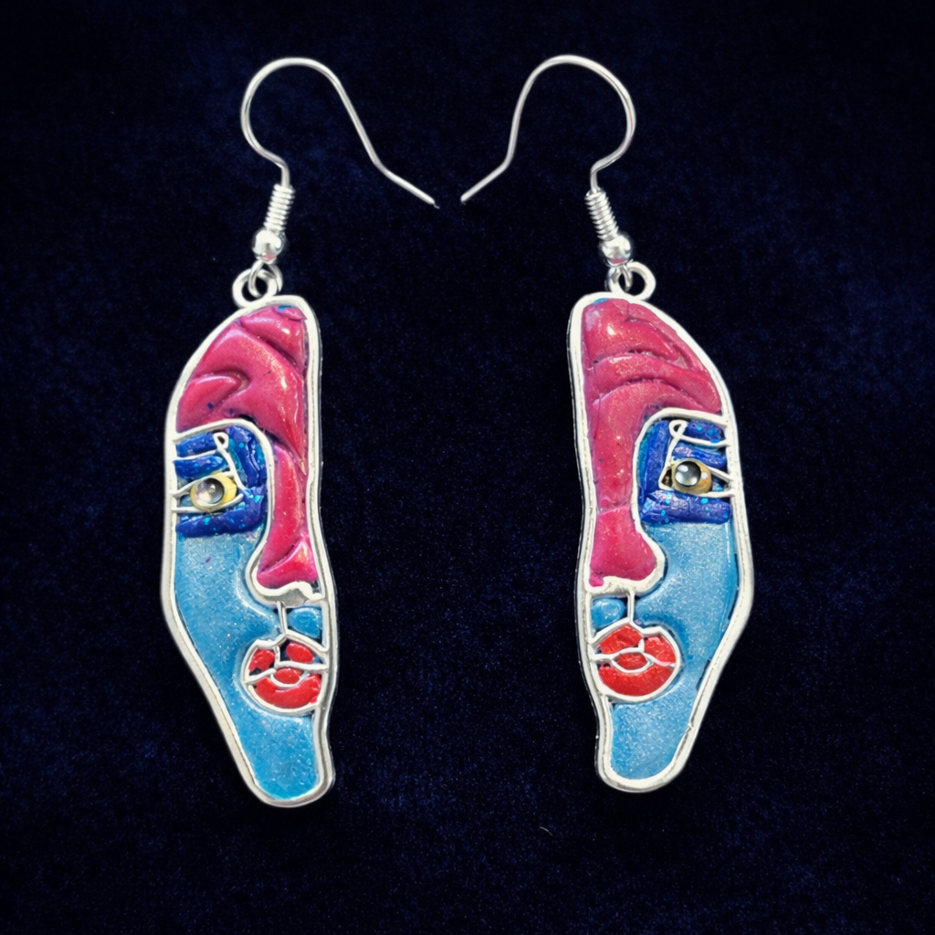 Pendientes de plata abstractos y sofisticados