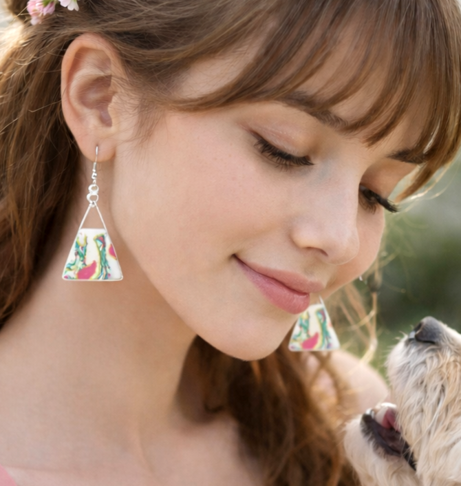Pendientes de de plata de bonitos tonos