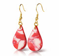 Pendientes artesanos bonito mosaico rojo