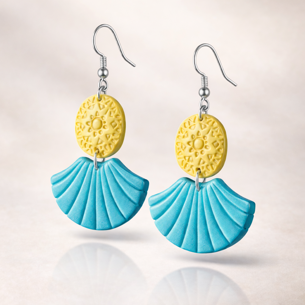 Beautiful sterling silver earrings with relief