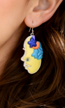 Pendientes de plata de diseño abstracto