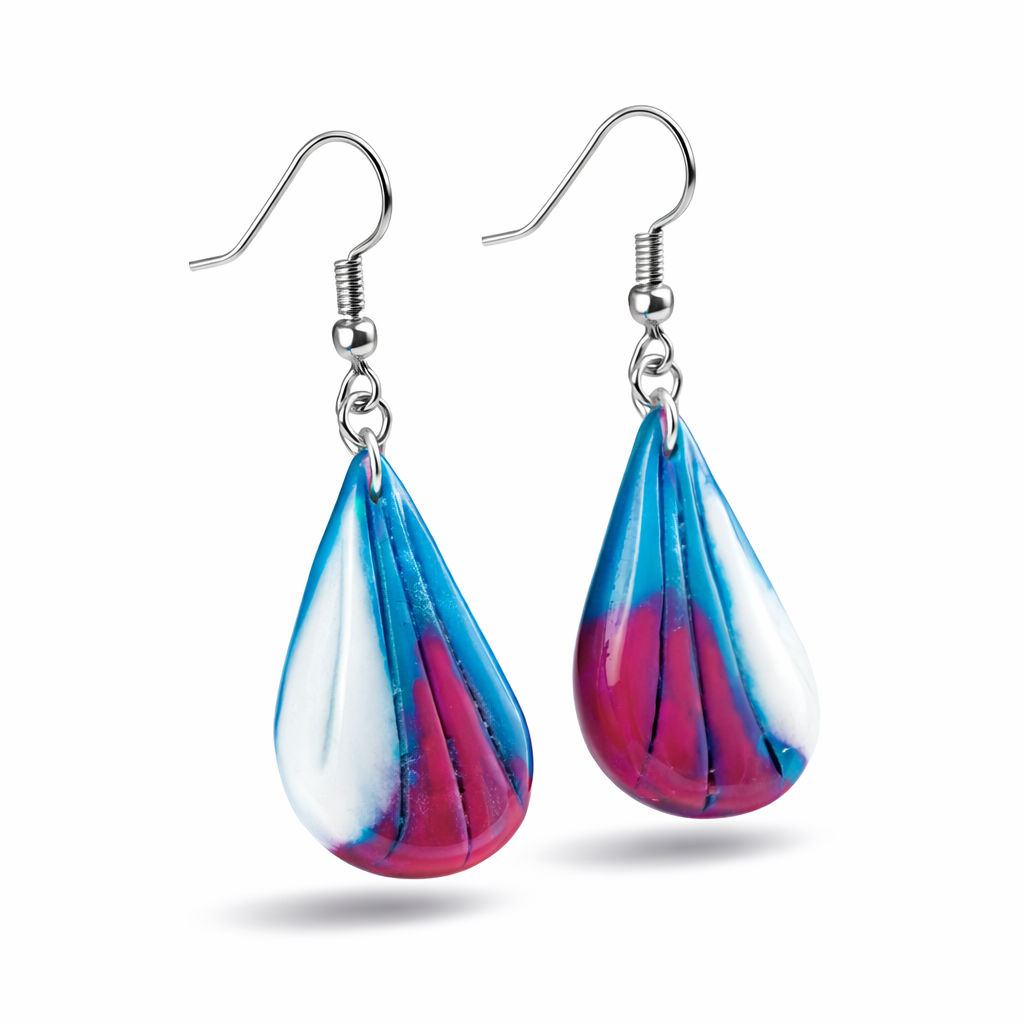 Pendientes de plata diseño forma de gota