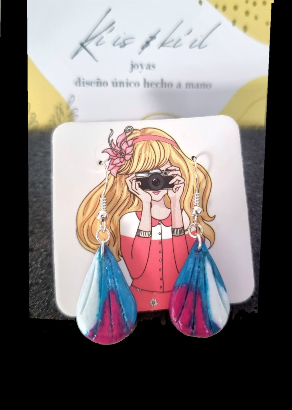 Pendientes de plata diseño forma de gota